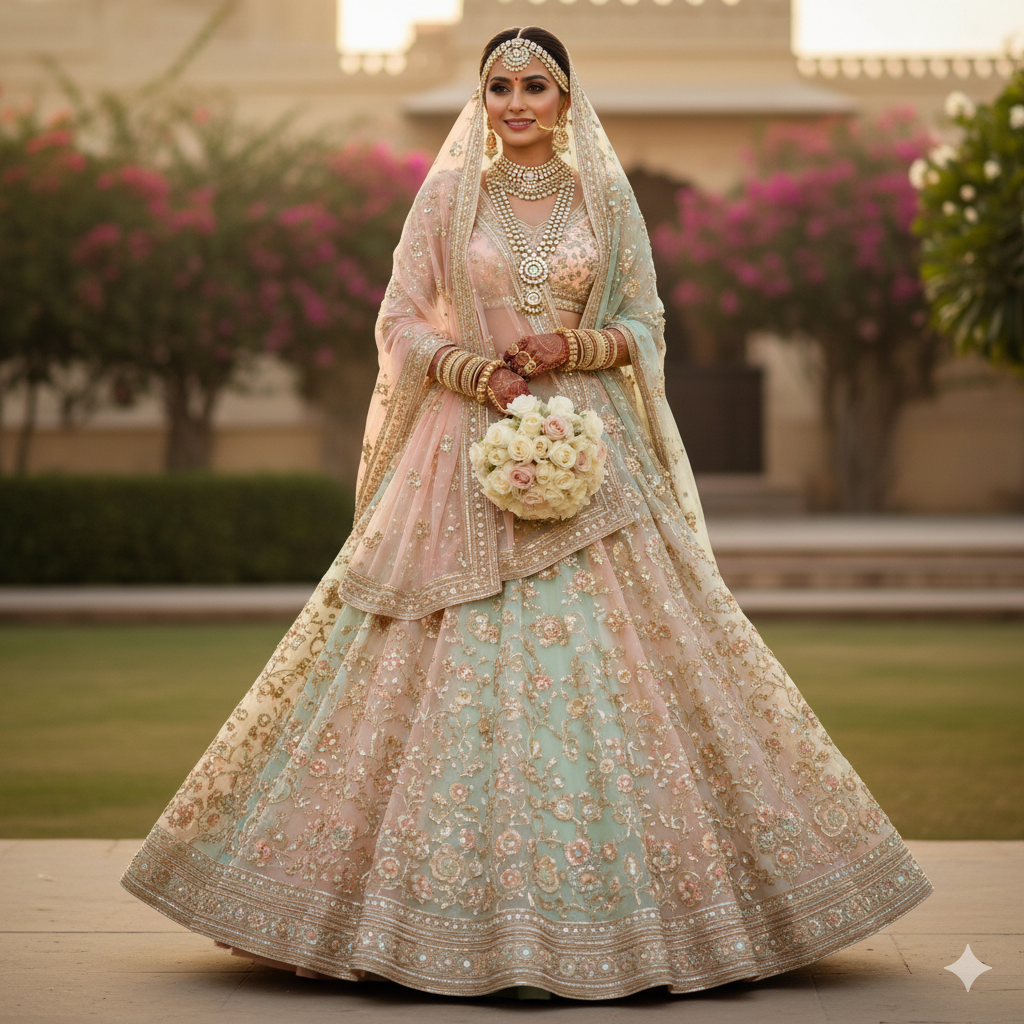 Pastel Bridal Lehenga