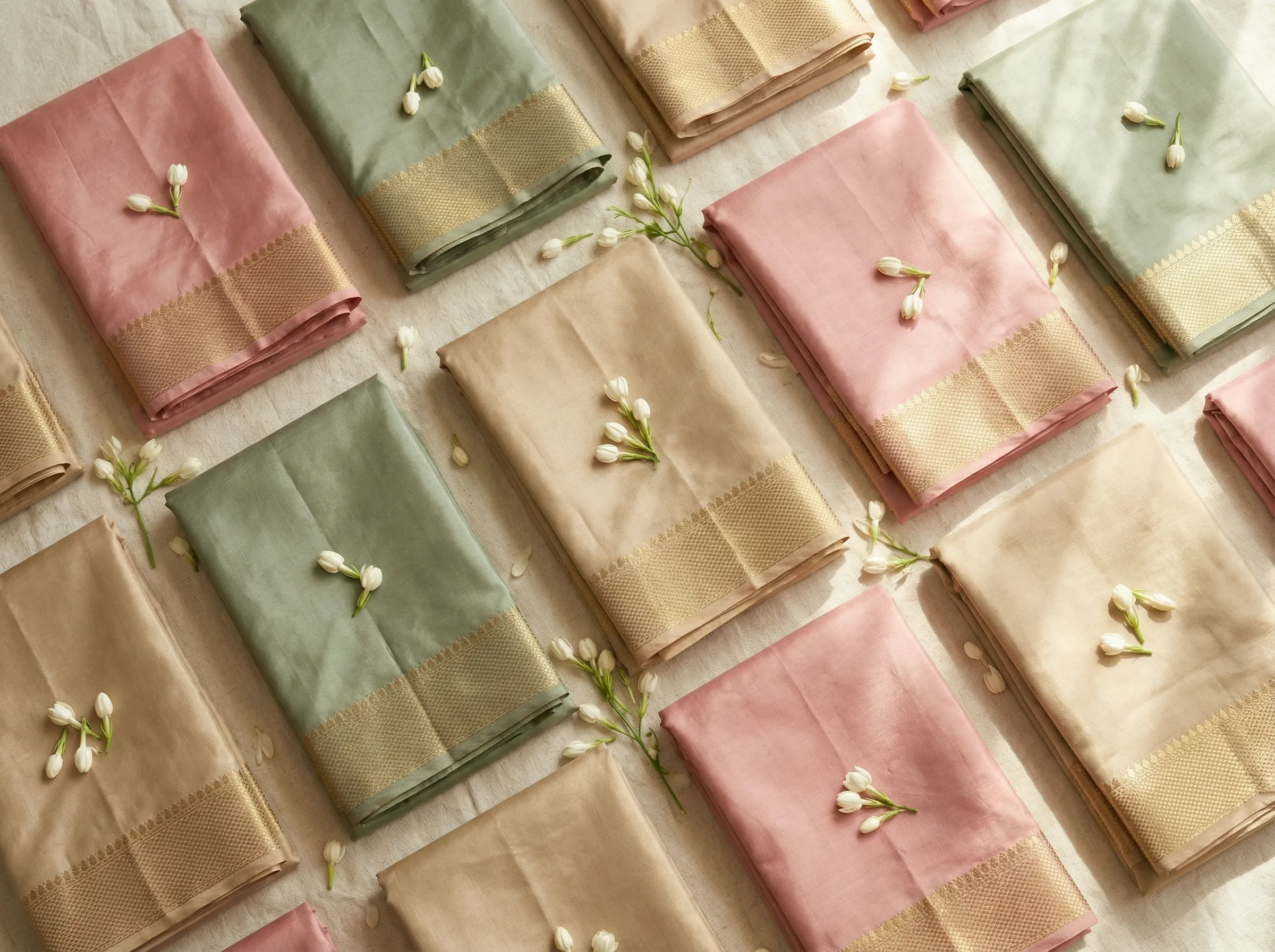 Coordinated family sarees and lehengas for Indian wedding — sourced from India by CeremonyVerse